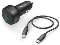 Hama Auto-Schnellladeger&auml;t mit Ladekabel USB-C, PD/QC, 25W, 1 m, Schwarz...