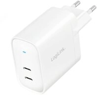 LogiLink USB-Steckdosenadapter, 2x USB-C&reg; (PD), GaN-Technologie, 40 W PA0282