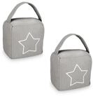 relaxdays T&uuml;rstopper 2er Set T&uuml;rstopper mit Stern-Motiv, Dunkelgrau