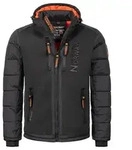 Geographical Norway Winterjacke Herren Winterjacke Outdoorjacke mit Kapuze schwarz S