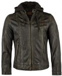 Redpoint Lederjacke Doran/M Redpoint - Herren Lederjacke Kapuze Lammnappa