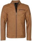Lederjacke MAZE "Lederjacke Rocha", Herren, Gr. S, braun (cognac), Obermaterial: 100%