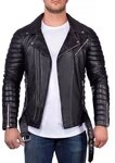 Reichstadt Lederjacke Herren Slim Fit Kunstleder Jacke Silver Zipper RS001X PU im