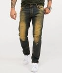 Rock Creek Regular-fit-Jeans Herren Jeans Stonewashed Dirty-Wash RC-329 blau W29 L30