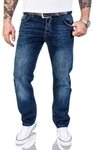 Rock Creek Straight-Jeans Herren Jeans Stonewashed Dunkelblau RC-2140