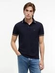 Poloshirt TOMMY HILFIGER "TIPPED SLIM FIT POLO", Herren, Gr. S, blau (desert sky),
