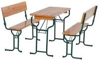 Fun Star Bierzeltgarnitur Festzeltgarnitur 110cm mit R&uuml;ckenlehne 3-teilig, Tisch
