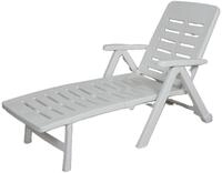 Ipae-Progarden Gartenliege Sonnenliege Wei&szlig; Garten Balkon Strandstuhl Sommer