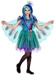 Widmann S.r.l. Kost&uuml;m Pfau Kinderkost&uuml;m - Glitzer Kleid mit Fl&uuml;geln, T&uuml;