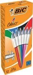 BIC Kugelschreiber BIC 964775 12er 4-Farben-Kugelschreiber Shine farbsortiert