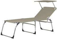 Fiam Gartenliege Amigo 40+ mit Sonnenblende aus Aluminium, Taupe, 3-fach...