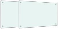 vidaXL K&uuml;chenr&uuml;ckwand K&uuml;chenr&uuml;ckw&auml;nde 2 Stk. Wei&szlig; 70x60 cm Hartglas,...