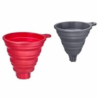 WESTMARK Trichter Set, 2tlg., &Oslash; 10 und 11 cm, Faltbar, Silikon, Grau/Rot