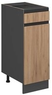 Vicco Unterschrank R-Line, Goldkraft Eiche/Anthrazit, 30 cm J-Shape, ohne