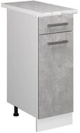 Vicco Unterschrank R-Line, Beton/Wei&szlig;, 30 cm, AP Marmor (1-St)
