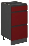 Vicco Unterschrank R-Line Rot/Anthrazit, 40cm J-Shape, mit Schubladen ohne