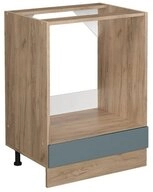 Vicco Herdumbauschrank R-Line, Blau-Grau/Goldkraft Eiche, 60 cm ohne...