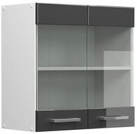 Vicco Glash&auml;ngeschrank R-Line, Anthrazit Hochglanz/Wei&szlig;, 60 cm (1-St)