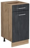 Vicco Unterschrank R-Line, Schwarz Beton/Goldkraft Eiche, 40 cm ohne...