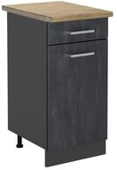 Vicco Unterschrank R-Line, Schwarz Beton/Anthrazit, 40 cm AP Eiche (1-St)