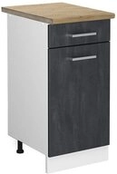 Vicco Unterschrank R-Line, Schwarz Beton/Wei&szlig;, 40 cm AP Eiche (1-St)