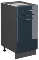 Vicco Unterschrank Fame-Line, Dunkelblau Hochglanz/Anthrazit, 40 cm ohne