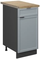 Vicco Unterschrank Fame-Line, Hellblau-grau/Anthrazit, 40 cm, AP Eiche (1-St)