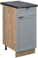 Vicco Unterschrank Fame-Line, Hellblau-grau/Goldkraft Eiche, 40 cm, AP Anthrazit