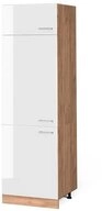 Vicco K&uuml;hlumbauschrank R-Line, Wei&szlig; Hochglanz/Goldkraft Eiche, 60 cm (1-St)