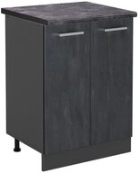 Vicco Unterschrank R-Line, Schwarz Beton/Anthrazit, 60 cm AP Anthrazit (1-St)