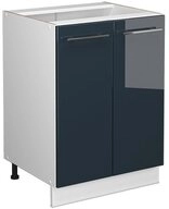 Vicco Unterschrank Fame-Line, Dunkelblau Hochglanz/Wei&szlig;, 60 cm ohne...
