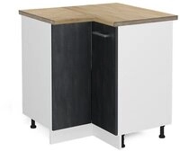 Vicco Eckunterschrank R-Line, Schwarz Beton/Wei&szlig;, 75.6 cm AP Eiche (1-St)
