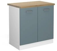 Vicco Unterschrank R-Line, Blau-Grau/Wei&szlig;, 80 cm, AP Eiche (1-St)