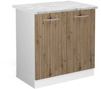Vicco Unterschrank R-Line, Artisan-Eiche/Wei&szlig;, 80 cm, AP Marmor (1-St)