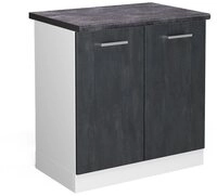 Vicco Unterschrank R-Line, Schwarz Beton/Wei&szlig;, 80 cm AP Anthrazit (1-St)