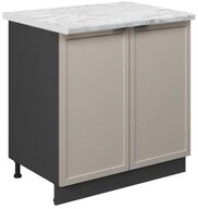 Vicco Unterschrank Fame-Line, GrauBeige/Anthrazit, 80 cm mit Regal, AP Marmor...