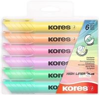 KORES Marker Textmarker High Liner Plus Set mit 6 Farben Pastell