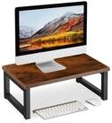 relaxdays Monitorst&auml;nder im Industrial Desig, (L) braun|schwarz 40 cm x 15 cm...