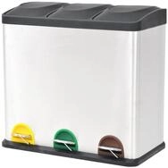 vidaXL M&uuml;lleimer Recycling Treteimer Edelstahl 54 L