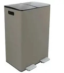 spirella M&uuml;lltrennsystem ALIYA, 2 Kammern Abfall Treteimer XXL, 60 L, Softclose