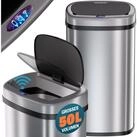 monzana M&uuml;lleimer, 50 L Automatik Sensor M&uuml;lleimer LED Display M&uuml;llbeh&auml;lter