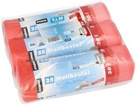 PAPSTAR M&uuml;llbeutel M&uuml;llbeutel mit Zugband, HDPE 30 l 70 cm x 55 cm rot 17 my 75 Stk