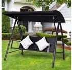 Outsunny Hollywoodschaukel Polyrattan mit Kissen belastbar bis 360kg, 3-Sitzer,