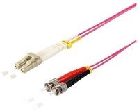 S-Conn Duplex Patchkabel LC/ST 50/125&micro;, OM4 violett, 2,0m Glasfaserkabel