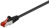 Goobay CAT 6 Patchkabel, S/FTP (PiMF), Schwarz, 0.25 m - CCA Kupfergemisch