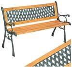 tectake Gartenbank Sitzbank Tamara 2-Sitzer aus Holz und Gusseisen 128x51x73cm,