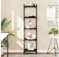 vidaXL B&uuml;cherregal vidaXL B&uuml;cherregal 5 B&ouml;den Schwarz 40x30x154 cm...