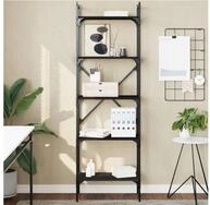 vidaXL B&uuml;cherregal vidaXL B&uuml;cherregal 5 F&auml;cher Schwarz 56x31,5x174 cm