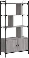 vidaXL B&uuml;cherregal B&uuml;cherregal mit T&uuml;ren Grau Sonoma 76,5x30x154,5cm