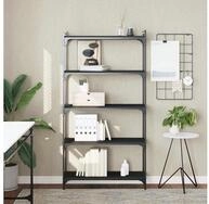 vidaXL B&uuml;cherregal vidaXL B&uuml;cherregal 5 B&ouml;den Schwarz 80x30x154 cm...